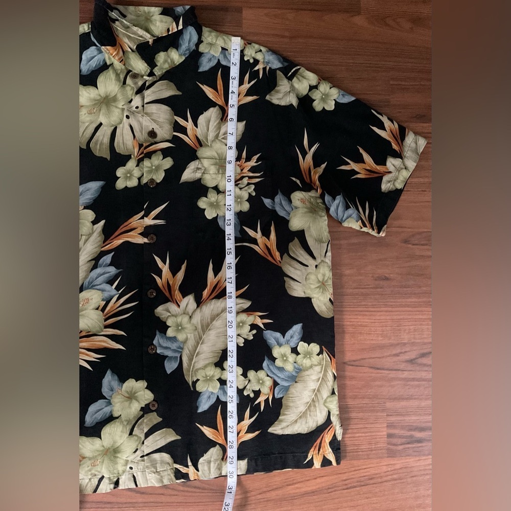 Caribbean Joe Black and Green Casual Button Down Shirt - Picture 7 of 8